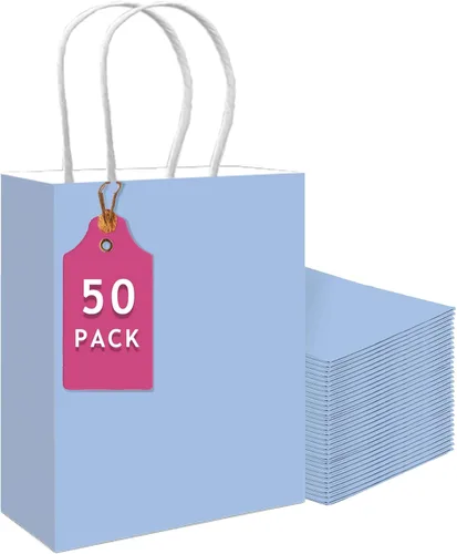 Miniatura 31 de qiqee Paquete de 50 bolsas de regalo de papel negro con asas a granel 13"x10.3"x4.6" bolsas de favor para fiestas de tamaño grande múltiples usos