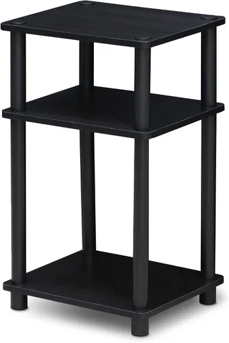 Miniatura 3 de Furinno Turn-N-Tube Accent - Estante decorativo, color espresso/negro y solo mesa auxiliar de 3 niveles, 1 paquete, americano/negro
