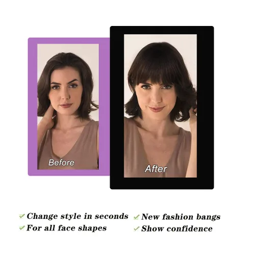 Miniatura 4 de Flequillo con clip de cabello humano real, flequillo rubio francés, extensiones de cabello para mujer, flequillo plano y ordenado, extensión