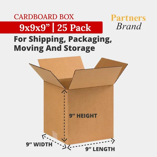 Miniatura 2 de PARTNERS BRAND Cajas de cartón corrugado de 9 x 9 x 9 pulgadas, pequeñas, 9 pulgadas de largo x 9 pulgadas de ancho x 9 pulgadas de alto, paquete