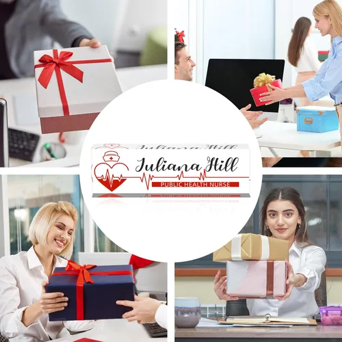 Miniatura 7 de Placa de Nombre Personalizada para Escritorio, Decoración de Oficina para Enfermeras para Mujeres y Hombres, Regalos de Apreciación para Empleados