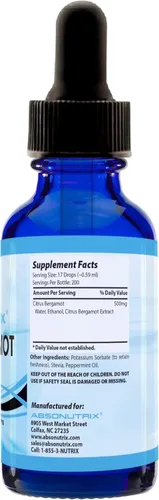 Miniatura 4 de Extracto de bergamota cítrica de 500 mg, botella de 4 onzas líquidas, 200 porciones potentes, gotas líquidas fáciles de consumir, absorción rápida
