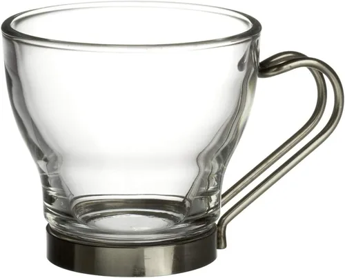 Miniatura 2 de Bormioli Rocco Verdi - Taza de café expreso con mango de acero inoxidable, juego de 4, caja de regalo, 3.5 onzas