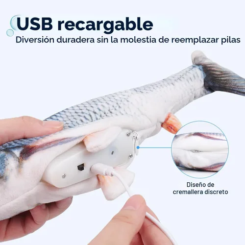 Miniatura 5 de Potaroma - Juguetes para gatos con SilverVine y menta de gato, pescado en movimiento flexible para perros pequeños, de ejercicio, interactivos
