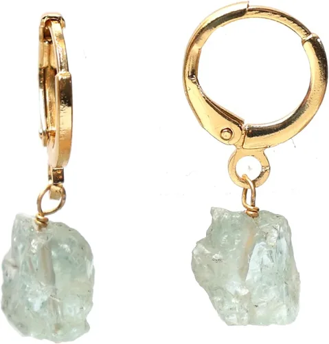 Miniatura 13 de Gempires Handmade Gemstone Hoop Earrings Raw Crystal Dangle Jewelry Hypoallergenic Gold Plated Lightweight Elegant Jewelry Gifts For Women
