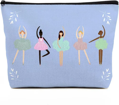 Miniatura 10 de fkovcdy Bolsa de baile, bolsa de maquillaje de bailarina, regalos para amantes de la danza, bolsa de cosméticos pequeña para bailarina, regalo