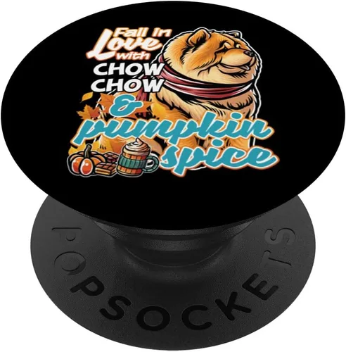 Miniatura 6 de Chow Chow Dog Scarf Pumpkin Happy Thanksgiving PopSockets MagSafe PopGrip for iPhone
