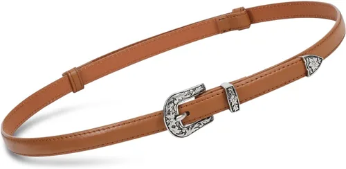 Miniatura 40 de SUOSDEY Cinturones ajustados occidentales de moda para mujer, cinturón de cuero ajustable para vestidos con hebilla vintage