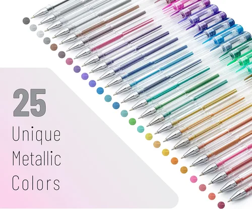 Miniatura 2 de Mr. Pen - Bolígrafos de gel metálicos, 25 colores metálicos únicos, bolígrafos de gel para libros de colorear para adultos