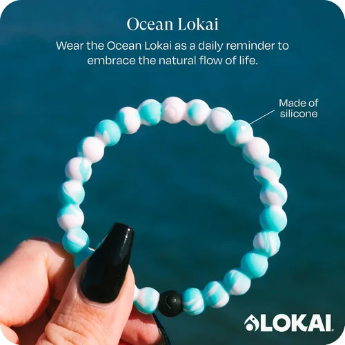 Miniatura 2 de Lokai Pulseras hawaianas de cuentas de silicona para mujeres y hombres, la colección Surf Ohana Beach Jewelry Pulsera de cuentas de moda
