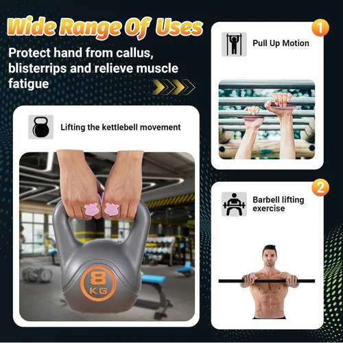 Miniatura 6 de 2 pcs Anti-Slip Silicone Rypt Grips for Men & Women, Hand Grip Gryp Weight Grip for Deadlifts Pull-Ups, Gym Grips, Lifting Grips for Weight Lifting