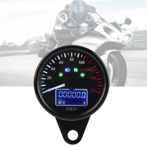 Miniatura 5 de Velocímetro digital LED para motocicleta, medidor LCD universal con tacómetro odómetro 0-160KM/H pantalla de velocidad para ATV Dirt Bike Scooter