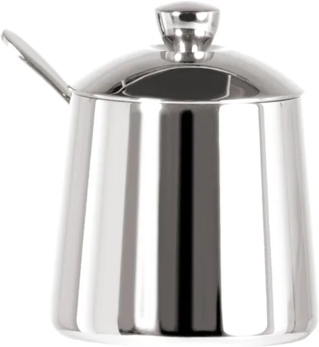 Miniatura 6 de Frieling USA 18/10 - Juego de azúcar y crema de acero inoxidable - Accesorios para café y té con jarra de crema de metal de 10 onzas y azucarero