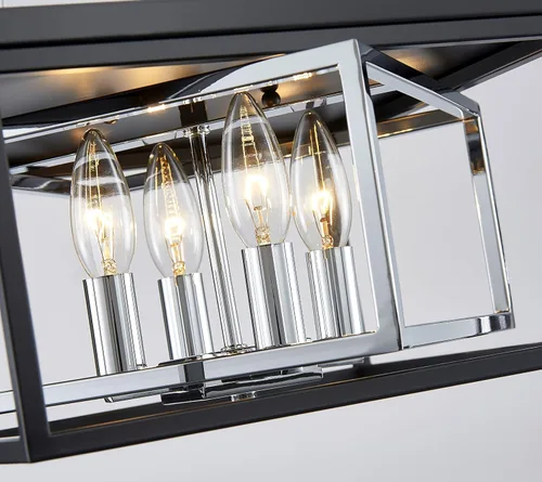 Miniatura 6 de AGV LIGHTING CL035S Lámpara de Techo Moderna de Montaje al Ras, Lámpara de Techo Cuadrada, Base E12 3 Luces, L12 x W12 x H7, Acabado Negro Mate