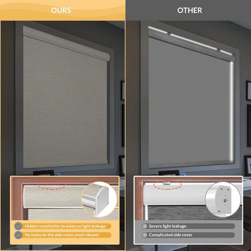Miniatura 5 de Boolegon Persianas enrollables opacas para ventanas, inalámbricas, persianas enrollables para ventanas, tela aislante térmica, protección UV