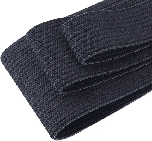 Miniatura 4 de Sunmns 3 rollos de banda elástica extensible para coser en carrete, 3/5, 1, 1-1/2 pulgadas de ancho, 5.5 yardas/rollo (negro)