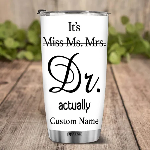 Miniatura 5 de BECHUSKY Regalo de graduación de doctorado personalizado, taza de doctorado con nombre personalizado, vaso de doctorado para hombres y mujeres