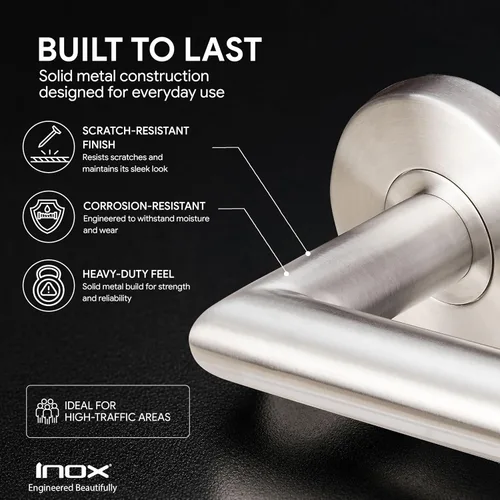 Miniatura 5 de INOX RA RA105L471-32D - Juego de manijas tubulares para puerta de paso, roseta redonda TL4, manija de puerta interior con fondo de 2-3/4 pulgadas