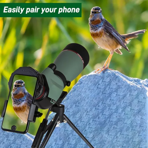 Miniatura 8 de Gosky Alcance de observación, alcance de 20-60x60 para tiro al objetivo, caza y observación de aves, BAK4 de alta definición, mira en ángulo