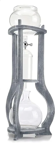 Miniatura 6 de Nispira Cafetera de café helado en torre de goteo de café frío de madera, 6-8 tazas, gris
