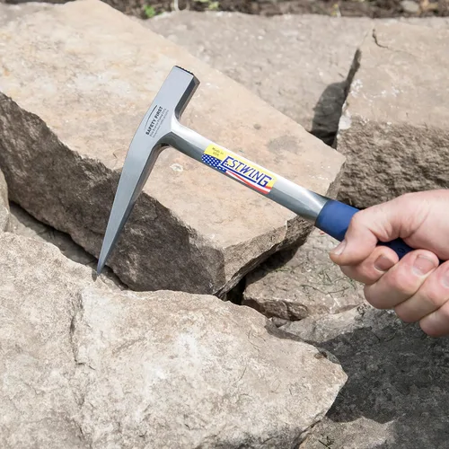 Miniatura 5 de ESTWING Rock Pick - Martillo de geología de 13 onzas con cara lisa y agarre de reducción de golpes - E3-13P