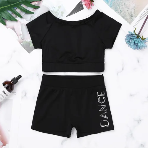 Miniatura 5 de Traje de baño deportivo sin mangas con pantalones cortos para entrenamiento y fitness para niñas y niñas