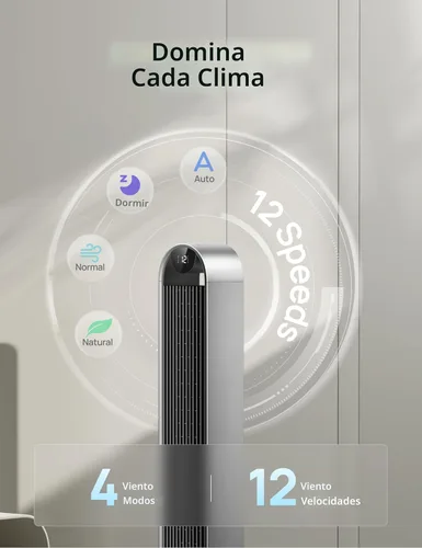 Miniatura 3 de Dreo - Ventilador de torre para dormitorio, ventilador oscilante de 42 pulgadas 120°, motor DC silencioso de 25dB, ventilador de pie sin aspas de 28