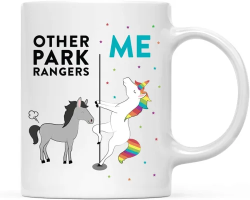 Miniatura 38 de Andaz Press Funny Quirky - Taza de té de café de cerámica de 11 onzas, regalo de agradecimiento, otros actores yo, unicornio de caballo, 1 paquete