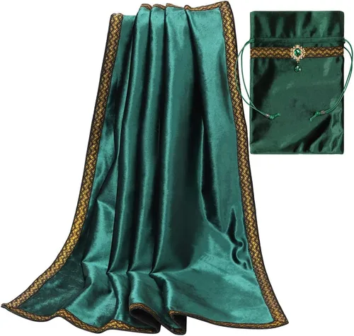 Miniatura 34 de BLESSUME Wizard Tarot Mantel y bolsa cuadrada de terciopelo adivinación Tarot (Azul 2)
