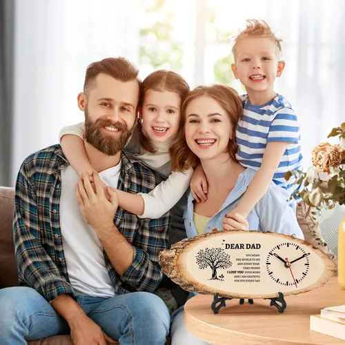 Miniatura 7 de Regalos para papá de hija e hijo, ideas de regalo de Navidad y cumpleaños para papá, reloj de madera, regalo personalizado para papá, regalos