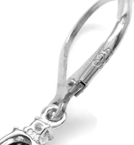 Miniatura 4 de Silvershake Pendientes de plata de ley 925 chapados en oro blanco