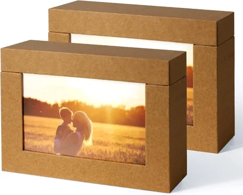 Miniatura 11 de Caja de almacenamiento de 5 x 7, cajas de cartón para fotos de familias pequeñas y parejas, cajas de regalo, color blanco plateado