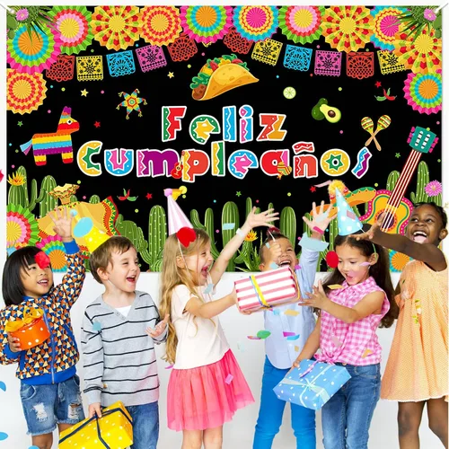 Miniatura 5 de Avezano Feliz Cumpleaños Fondo de Fiesta Mexicana Fiesta Fotografía Fondo Fiesta Cactus México Cinco De Mayo Carnaval Banner 70.8 x 43.3 pulgadas