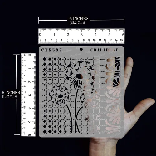 Miniatura 2 de CraftTreat - Plantillas reutilizables – Grunge Damasco – 6 x 6 pulgadas – Plantillas de manualidades para arte de medios mixtos en madera, lienzo