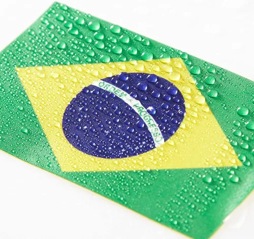 Miniatura 2 de CANTENDO 5 calcomanías de bandera de Brasil, calcomanías reflectantes de vinilo para automóvil, calcomanías de vinilo para parachoques de ventana