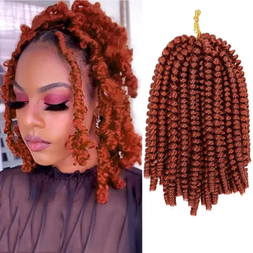 Miniatura 14 de Paquete de 2 cabello para trenzas en espiral de 8 pulgadas, cabello Spring Twist para rastas falsas, rastas de mariposa, cabello para trenzas, fibra