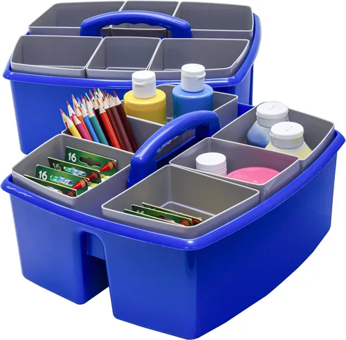 Miniatura 29 de Storex, clasificador grande para manualidades para salón de clases con tazas, 13 x 11 x 6.575 pulgadas, verde, caja de 2 unidades (00983A02C)