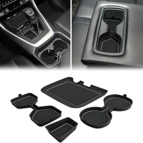 Miniatura 16 de Auovo Insertos de portavasos 3D para Toyota RAV4, accesorios 2025 2024 2023 2022 2021 2020 2019 de silicona para consola central portavasos