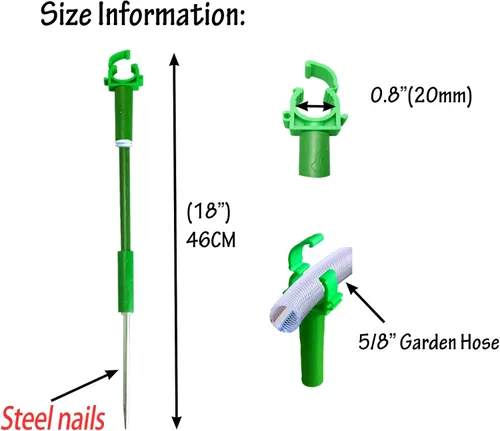 Miniatura 6 de 6 guías de manguera de 5/8 pulgadas para decoración de jardín, Hoder de agua para mantener la manguera fuera de la hierba, soporte de jardín al aire