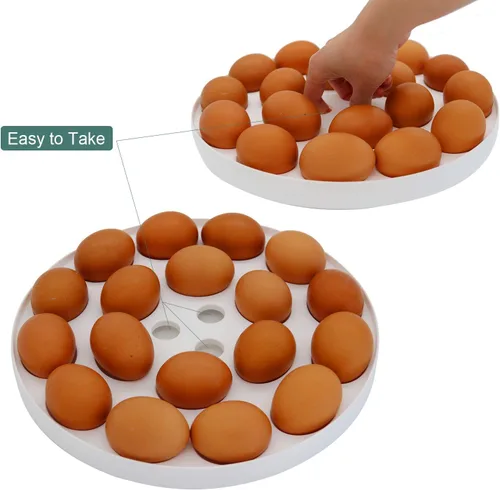 Miniatura 3 de Porta pasteles portátil de 10 pulgadas con tapa y bandeja 3 en 1, recipiente redondo para cupcakes, soporte para huevos, muffins, tartas, galletas