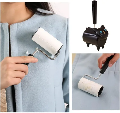 Miniatura 8 de 60 hojas de rodillo adhesivo para pelusas para el cabello, rodillo de eliminación de pelos de mascotas, muebles de gato, perro, sofá, alfombra
