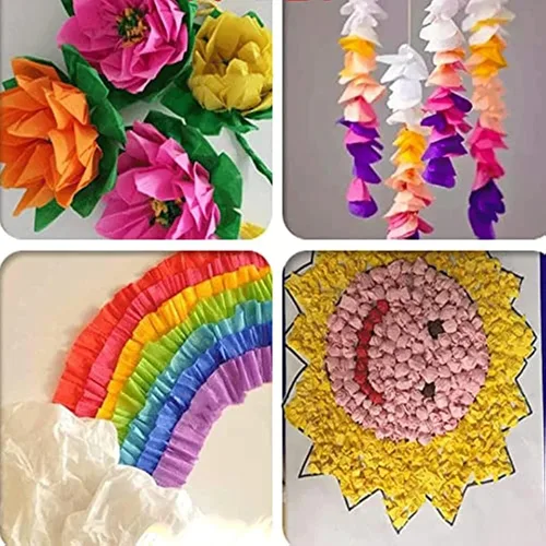 Miniatura 4 de Pliegues de papel crepé (30 hojas), 20 pulgadas de ancho por 3.2 pies de largo, papel crepé mexicano, 21 colores surtidos (verde claro)