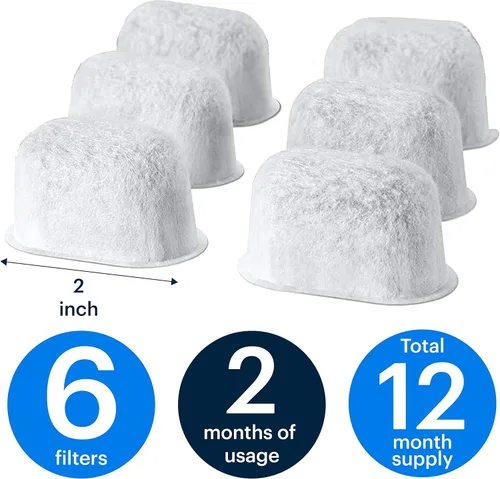 Miniatura 4 de Essential Values Paquete de 6 filtros de agua, compatibles con máquinas Breville Espresso - Reemplazo del filtro - Suministro de 1 año - Carbón 6