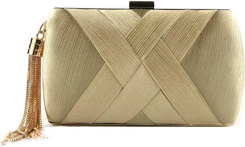 Miniatura 13 de Elegante bolso de mano de seda con colgante de borla para mujer, para novia, boda, graduación, fiesta de noche