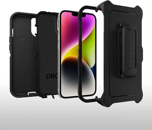 Miniatura 3 de OtterBox Defender Screenless Series - Funda con clip para cinturón para iPhone 14 Plus (solamente), embalaje no minorista, color negro
