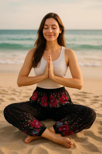 Miniatura 5 de Lannaclothesdesign Pantalones de harén para mujer, cintura alta, pantalones de yoga bohemios con bolsillos, ropa hippie bohemia