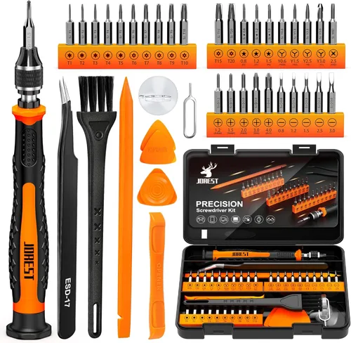 JOREST Juego de destornilladores pequeños de precisión de 40 piezas (acero S2), juego de destornilladores magnéticos con Torx T5 T6 T8, kit de