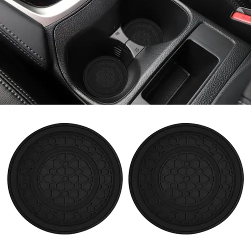 2 PCS Posavasos para Portavasos de Automóvil, 2.75 Pulgadas Alfombrillas Antideslizantes Antipolvo para Portavasos de Auto, Posavasos de Inserción