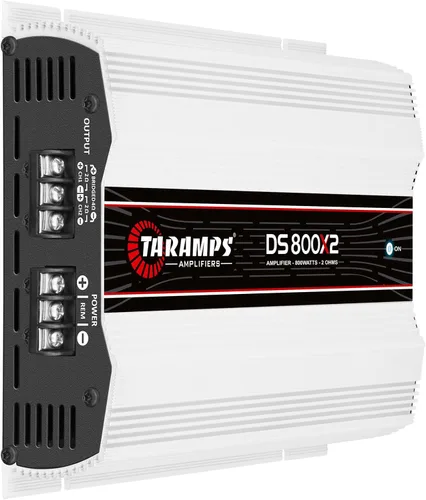 Miniatura 2 de Taramps DS 800x2 2 ohmios 800 vatios RMS 2 canales 400 x 2 vatios RMS, rango completo clase D, paso alto y bajo crossover fijo, puente, amplificador