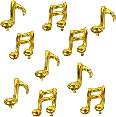 Miniatura 11 de 10 piezas de globos de nota musical negros de Mylar de 17 pulgadas, globos de feliz cumpleaños, globos de música para usar en cumpleaños, fiesta